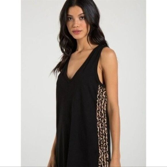 N:Philanthropy midi Dress black Leopard Alice Dress ruched cheetah XS BoxI - Picture 7 of 7